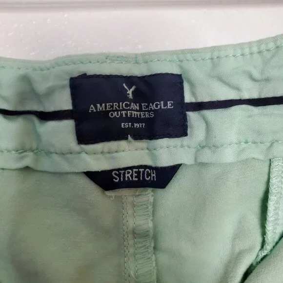 American Eagle Outfitters Womens Stretch Mint Green Chino Shorts Size 18 - Picture 6 of 9